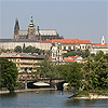 picture of Prague Castle with Vltava river and Strelecky island
